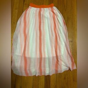 Sans Souci Women’s Midi Skirt Peach Sz S Pleated Lined Glam Retro
